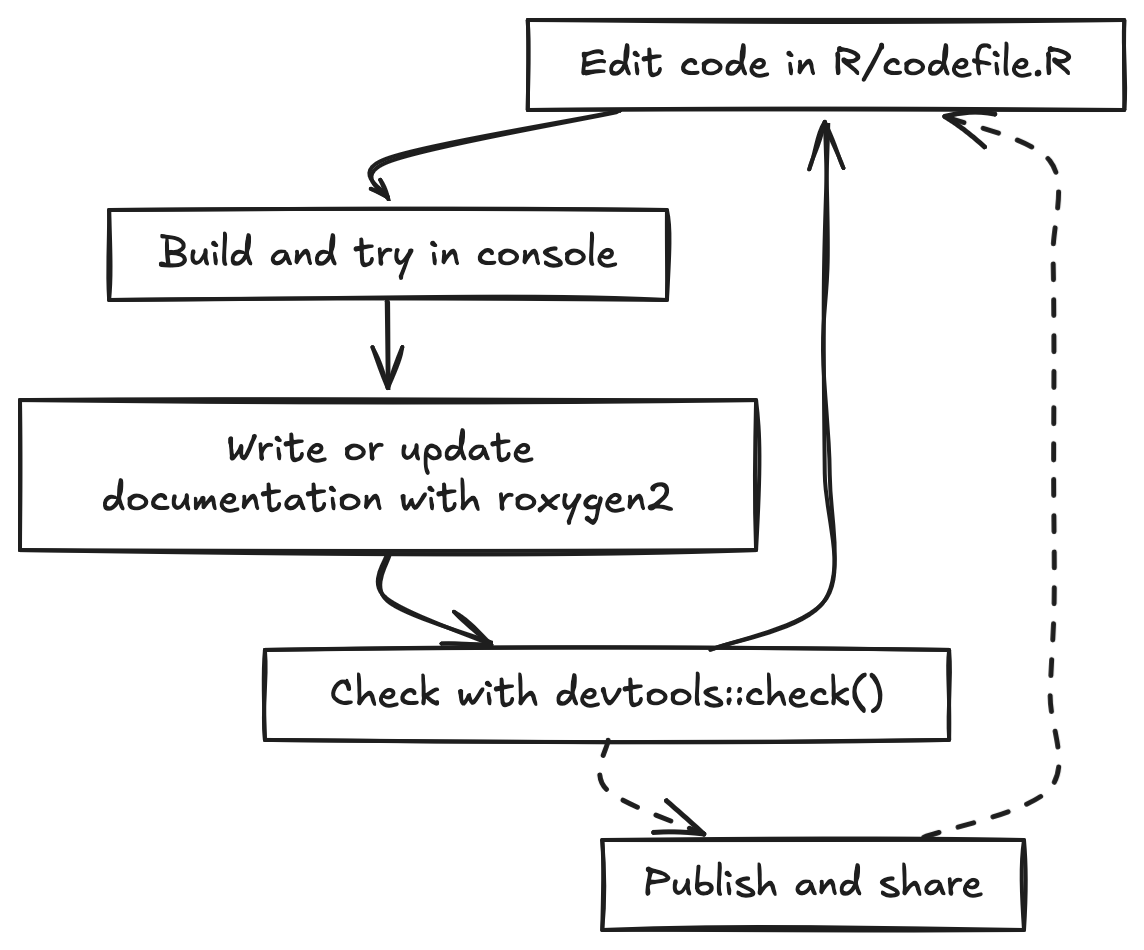 R package development loop